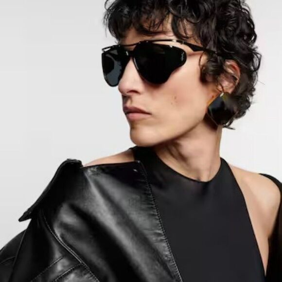 NEW Saint Laurent SLM137 AMELIA 001 Black Gold Grey Unisex Sunglasses main image 5